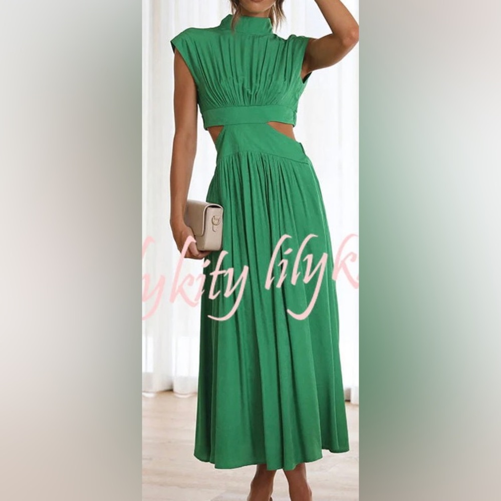 Cutout Waist Midi
